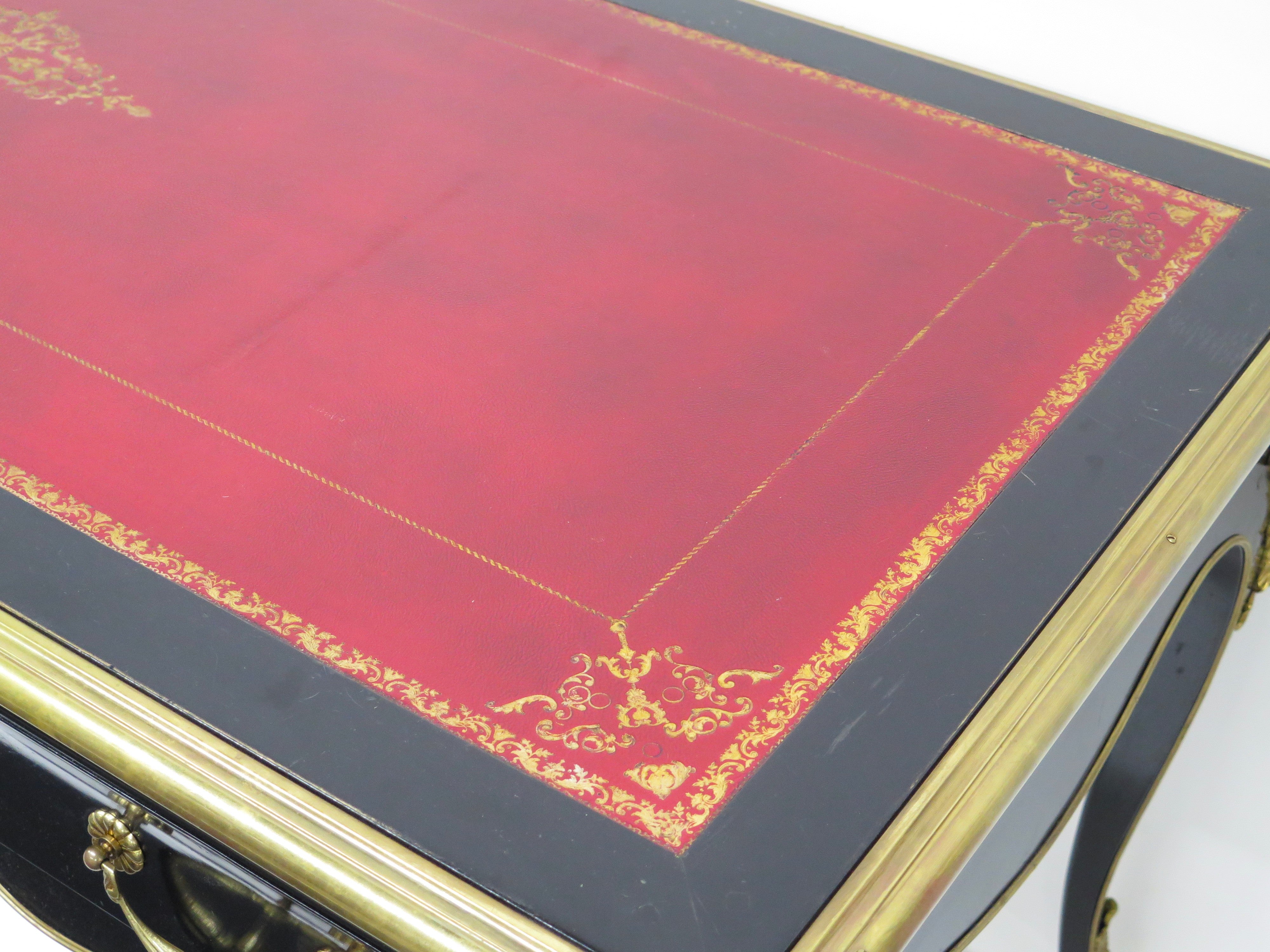 A Louis XV-Style Black Lacquer Bureau Plat / Writing Desk