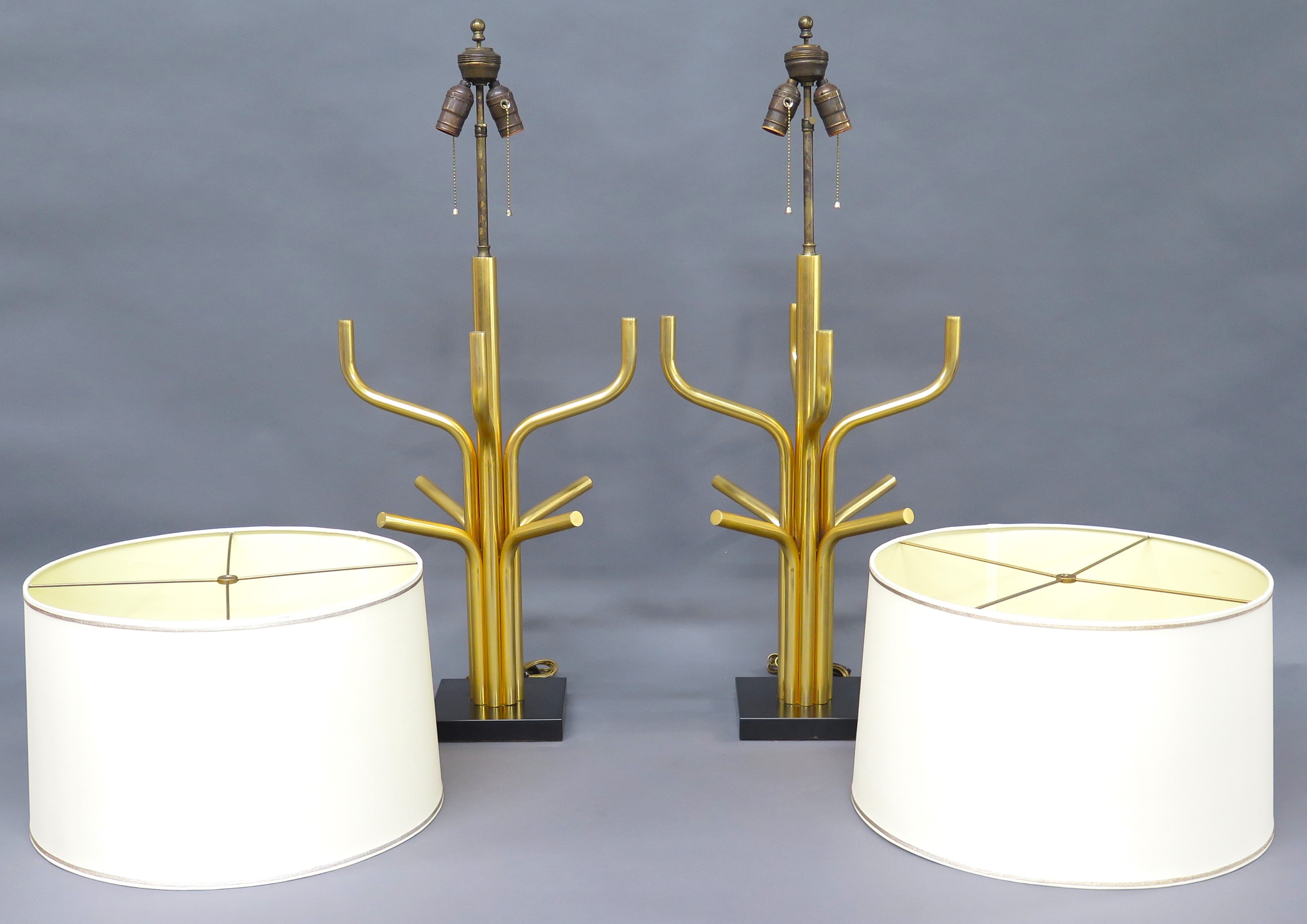 A Pair of Fine French Gilt Bronze Lamps