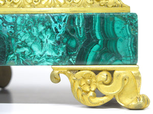 Charles X Malachite and Ormolu Mantel Clock / Psyche and the Golden Box