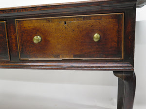 Queen Anne Style English Oak Three Drawers Serving Sideboard