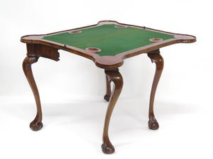 George II Walnut Carved Game Table