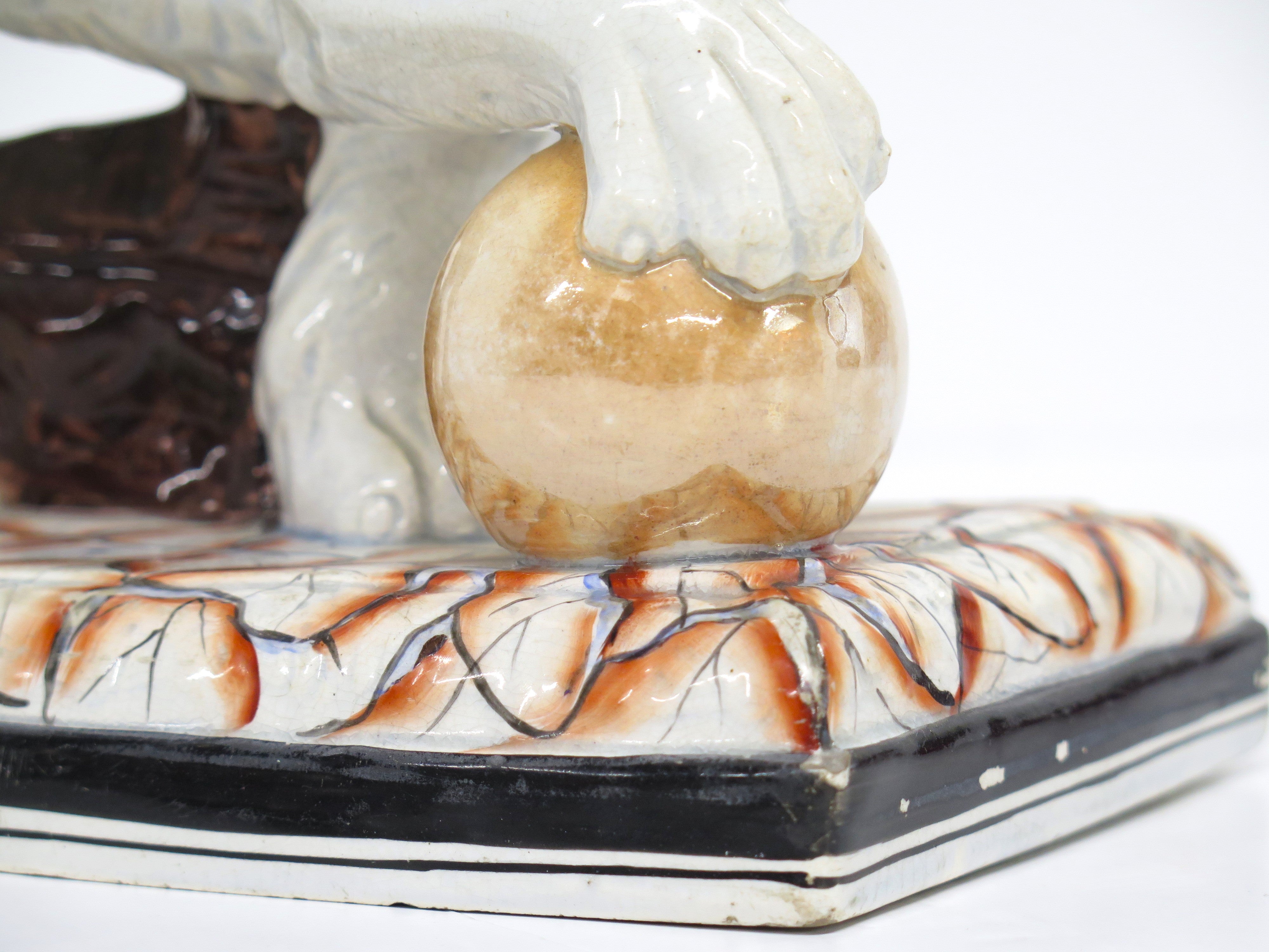 Late 18th Century Staffordshire Ceramic Figure of a Lion