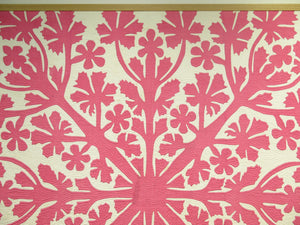 Beautiful Pink and White Hawaiian Applique Quilt