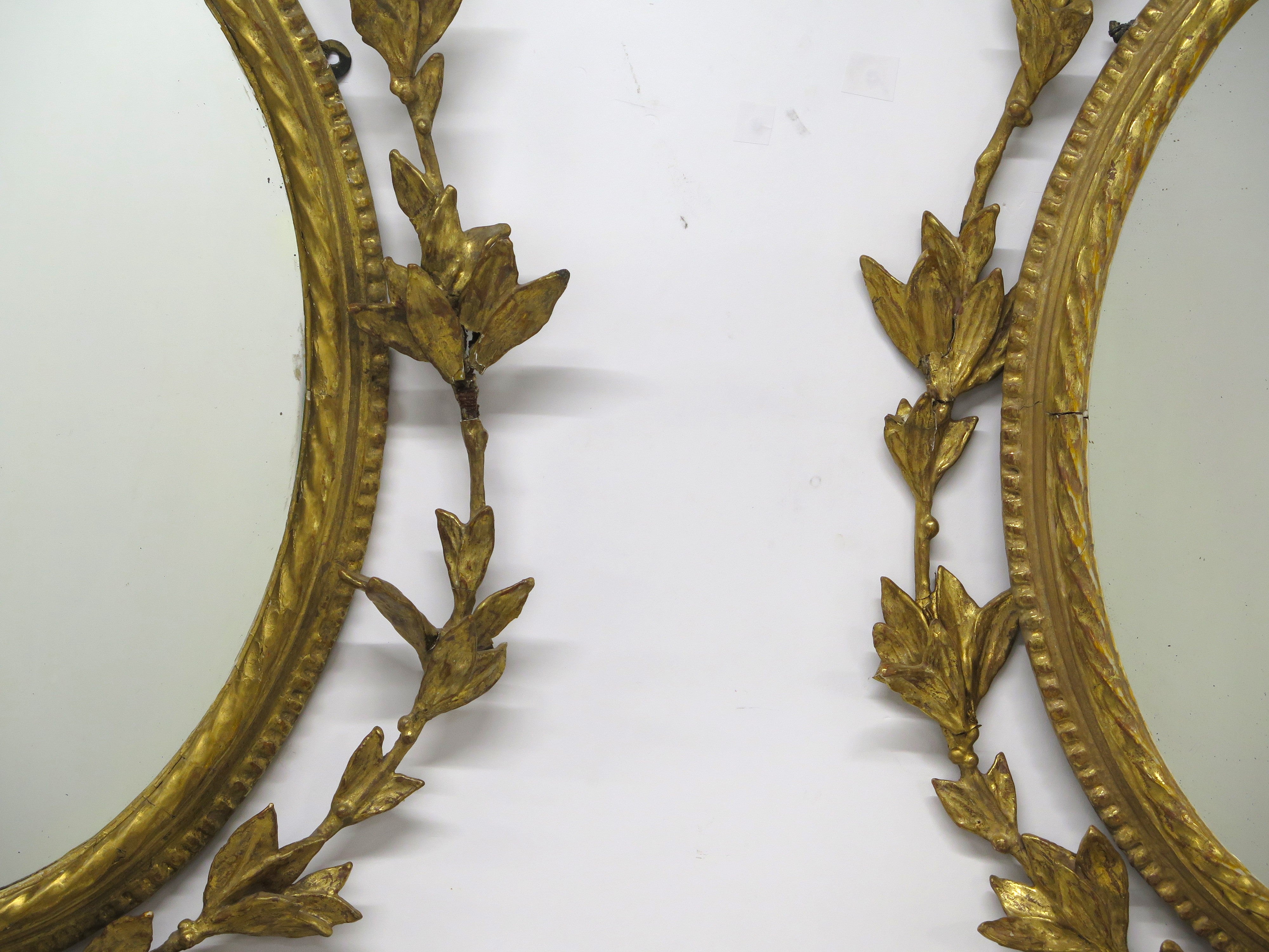 Pair of Georgian Revival Robert Adam-Style 3-Light Girandoles