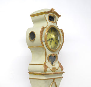 Baroque Paint and Parcel Gilt Longcase Clock