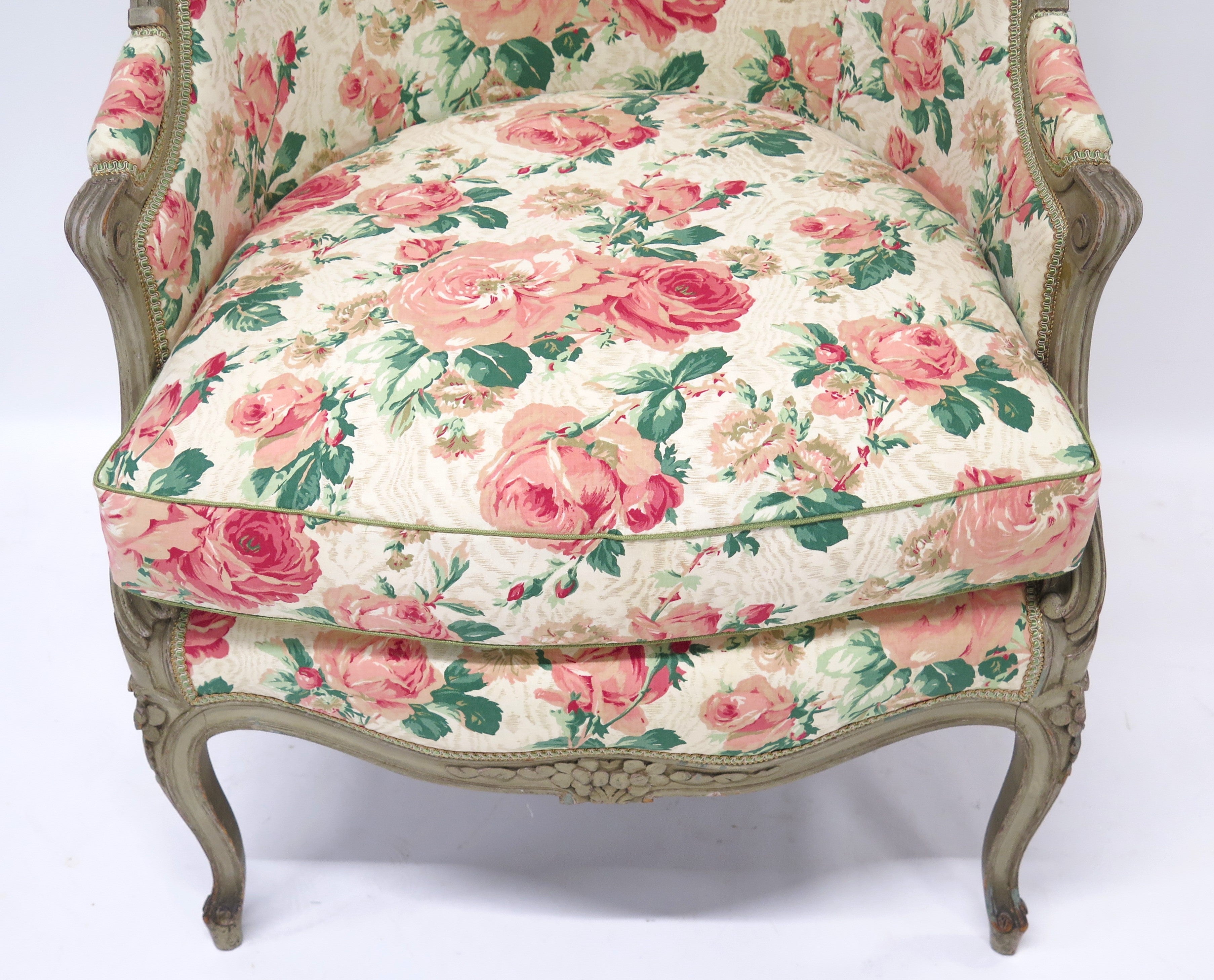 A Beautiful Louis XV Style Painted Bergere