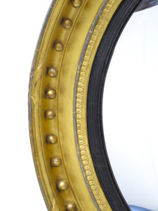 A Large English Regency Gilt Wood Convex Mirror