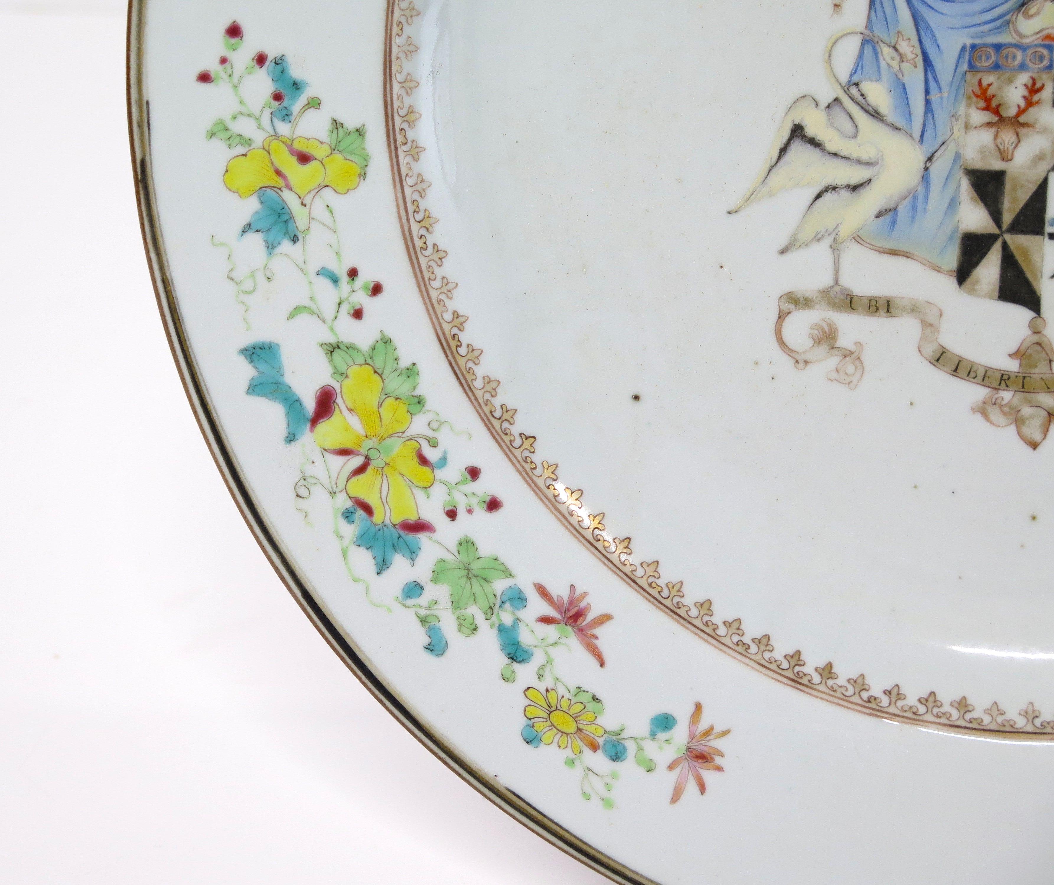 A Beautifully Enameled Chinese Porcelain Emorial Charger