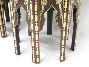 Pair of Late 20th / Early 21st Century Moorish Side Pedestal Tables