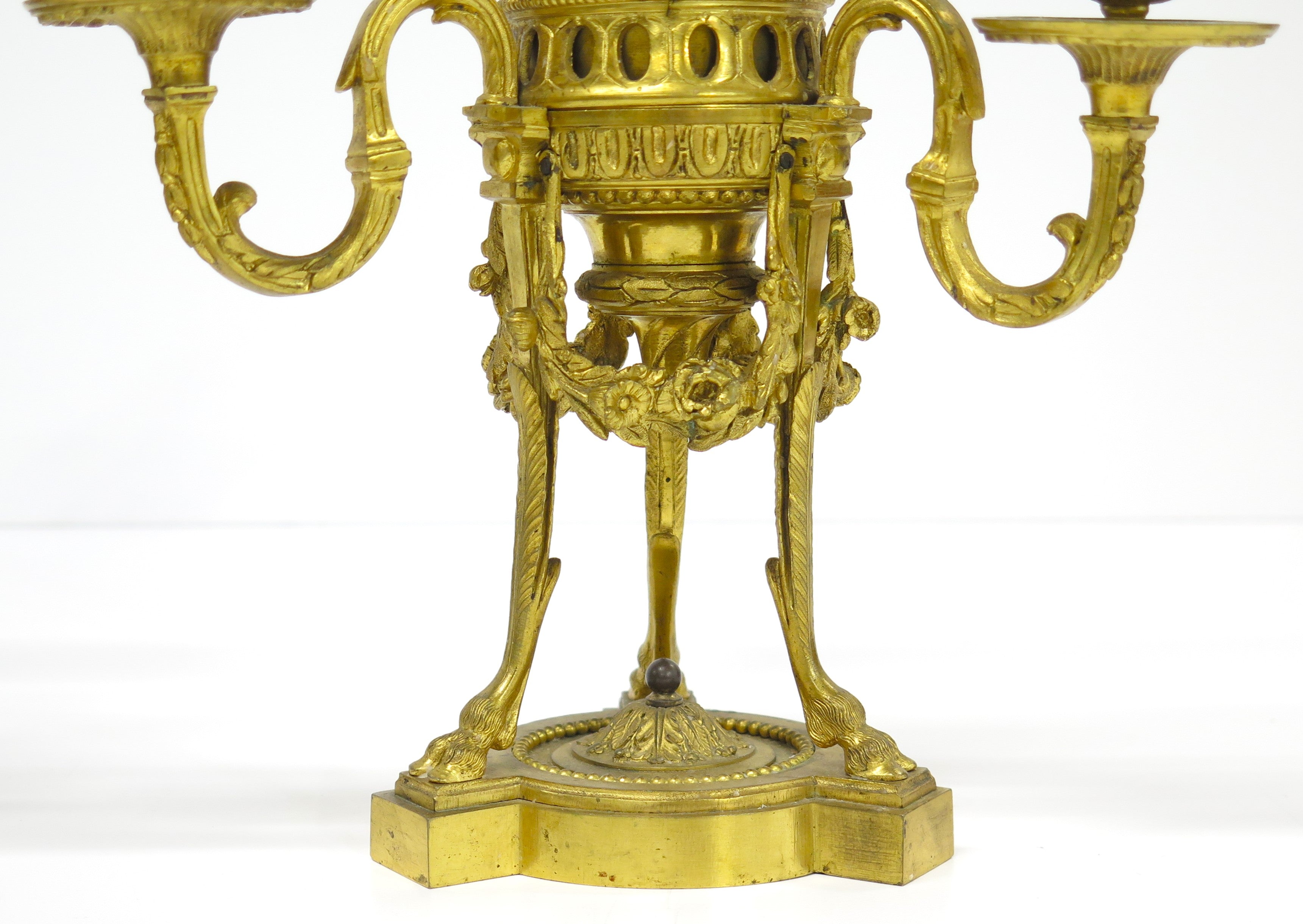 A Pair of Finely Cast and Chased Louis XVI Ormalu Four-Light Cassolette