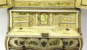 Italian Handpainted Secretary / Desk in Chinoiserie Design