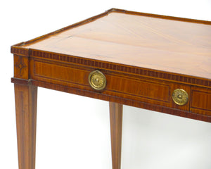 A Late 18th / Early 19th Century Dutch Marquetry Inlaid Veneered Silver Table