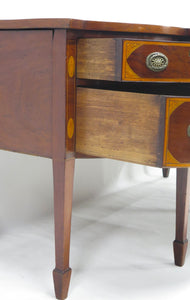 A Very Fine Mahogany, Satinwood and Harewood Stepped Bow Front Sideboard