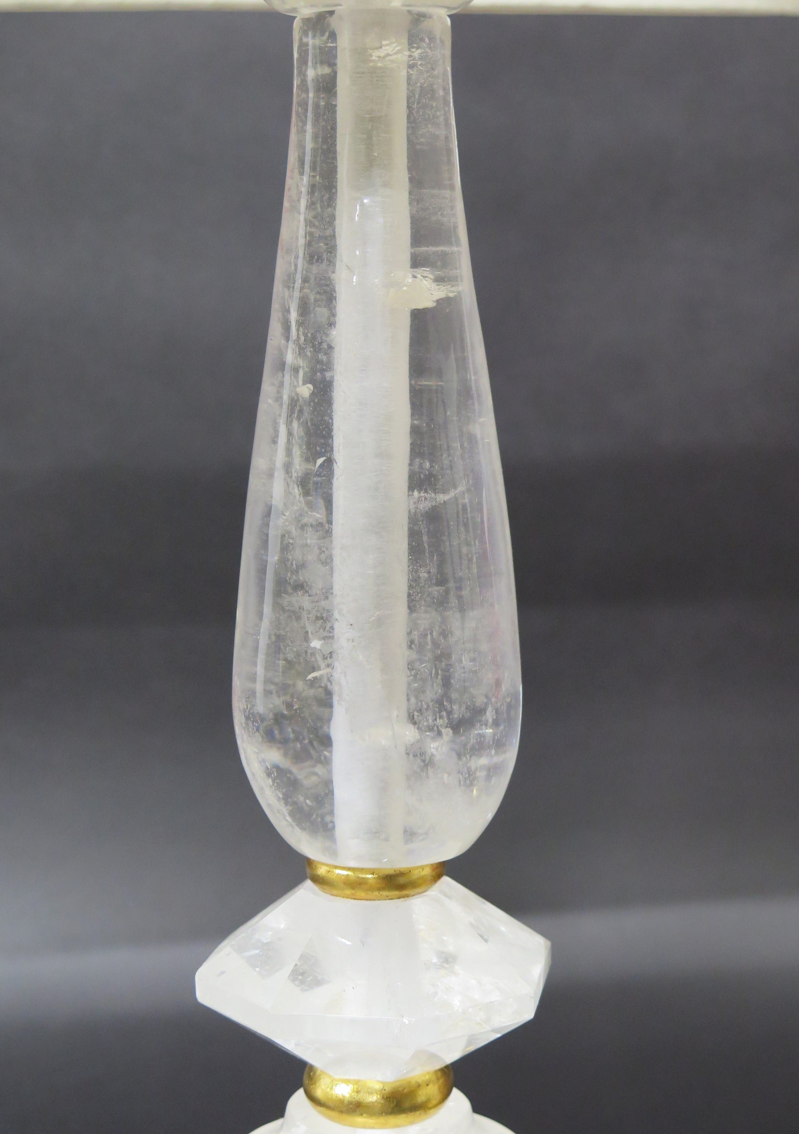 A Pair of Rock Crystal and giltwood Lamps