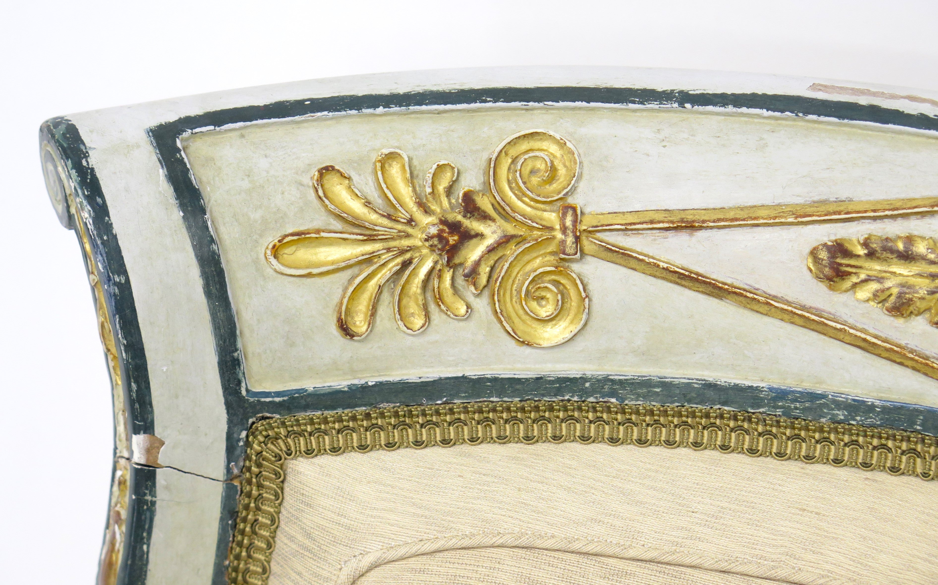 A beautiful Russian Empire Paint and Parcel Gilt Bergere