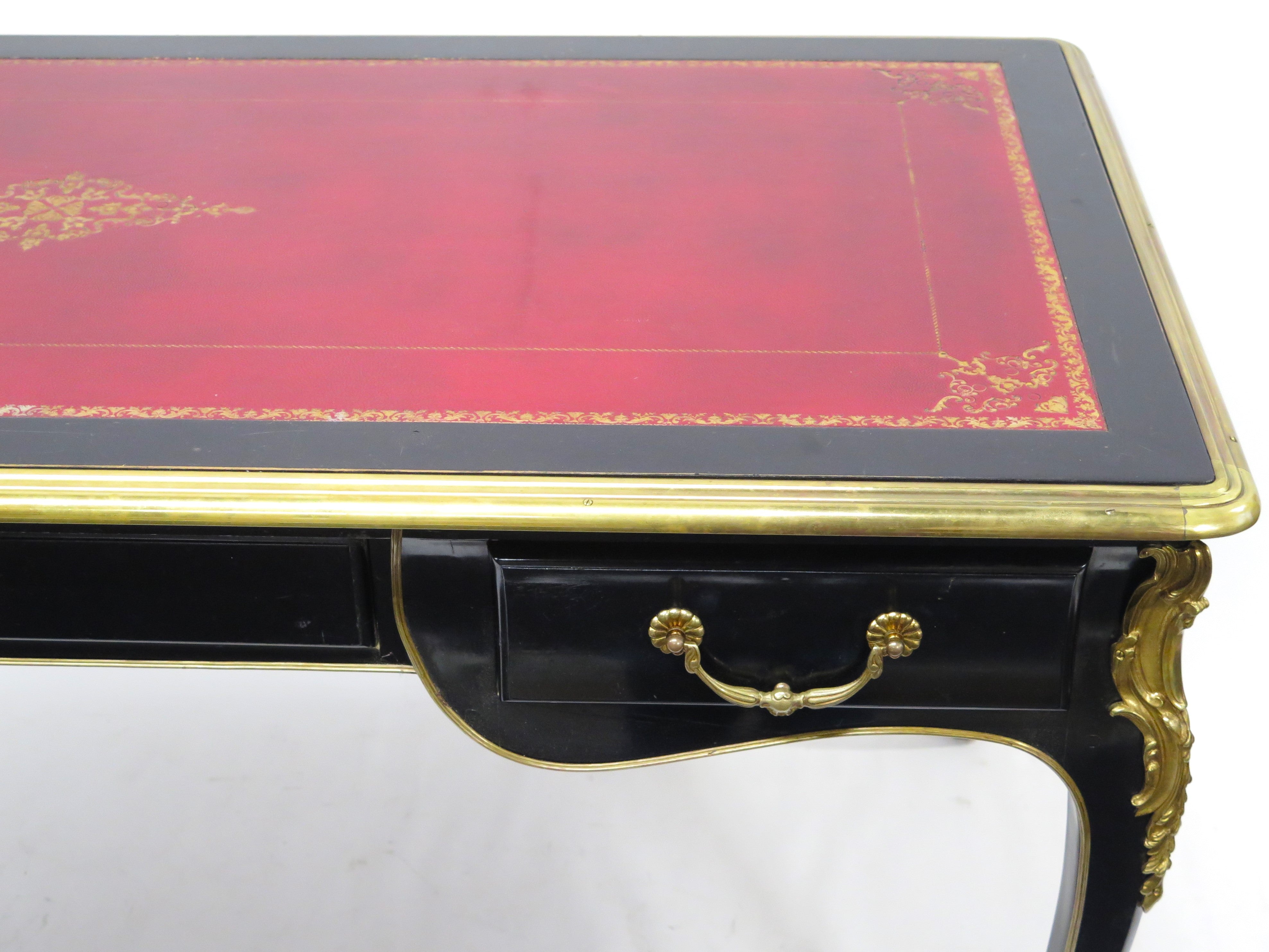 A Louis XV-Style Black Lacquer Bureau Plat / Writing Desk