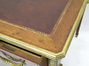 Late 19th Century Louis XVI Style Plum Pudding Mahogany Writing Desk