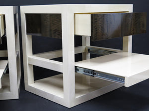 Pair of Highly Lacquered Side Table / Nightstands