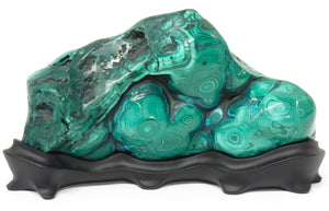 Chinese Malachite Freeform Bullseye Scholar's Rock