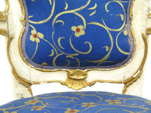 A 19th Century Venetian Painted and Parcel Gilt Arm Chair in the Rococo Style