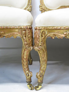 A Set of Six 19th Century Italian Giltwood Chairs