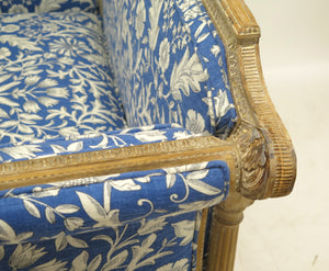 Directoire-Style Sofa with Carved and Painted Frame