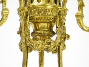 A Pair of Finely Cast and Chased Louis XVI Ormalu Four-Light Cassolette