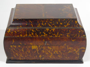 English Regency Tortoise Shell Jewelry Casket