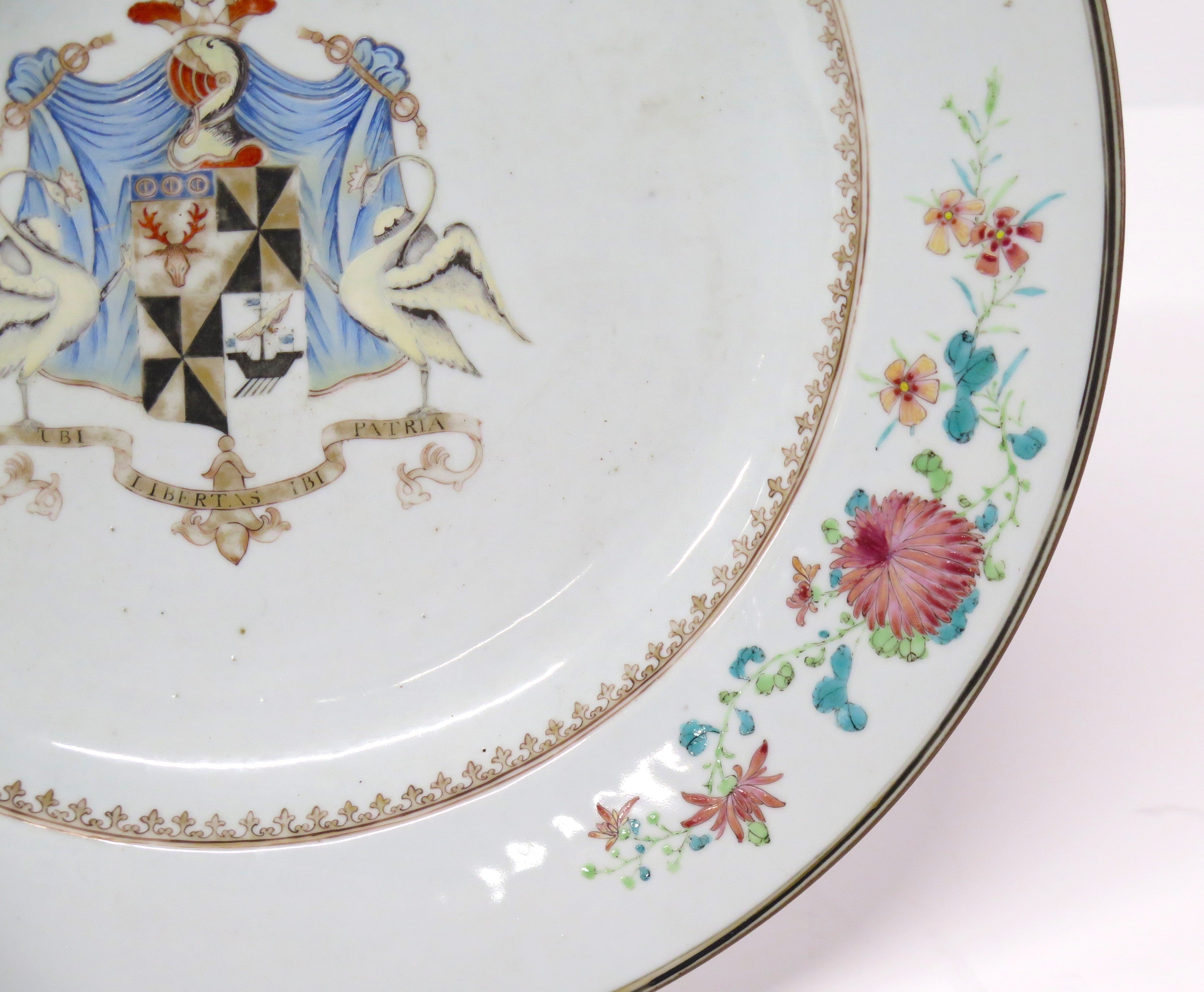 A Beautifully Enameled Chinese Porcelain Emorial Charger
