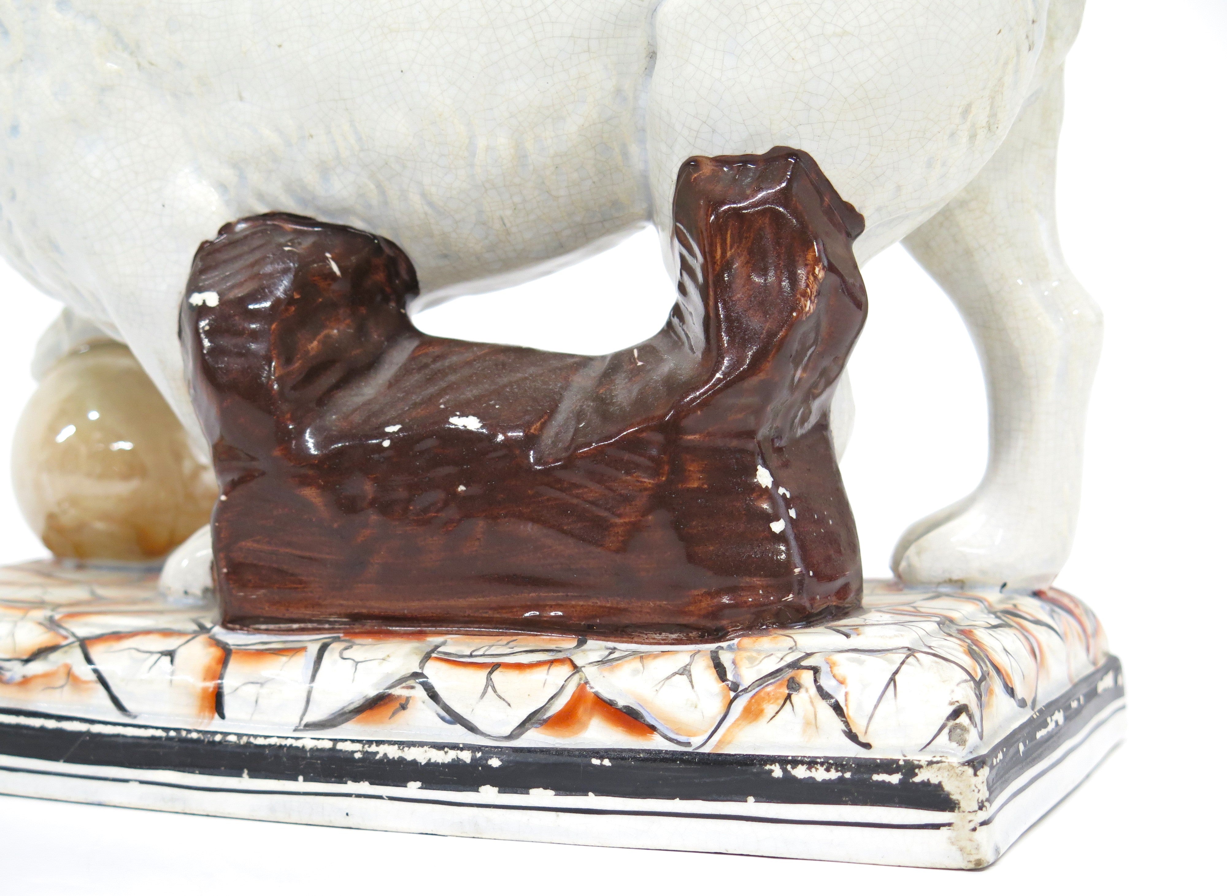 Late 18th Century Staffordshire Ceramic Figure of a Lion