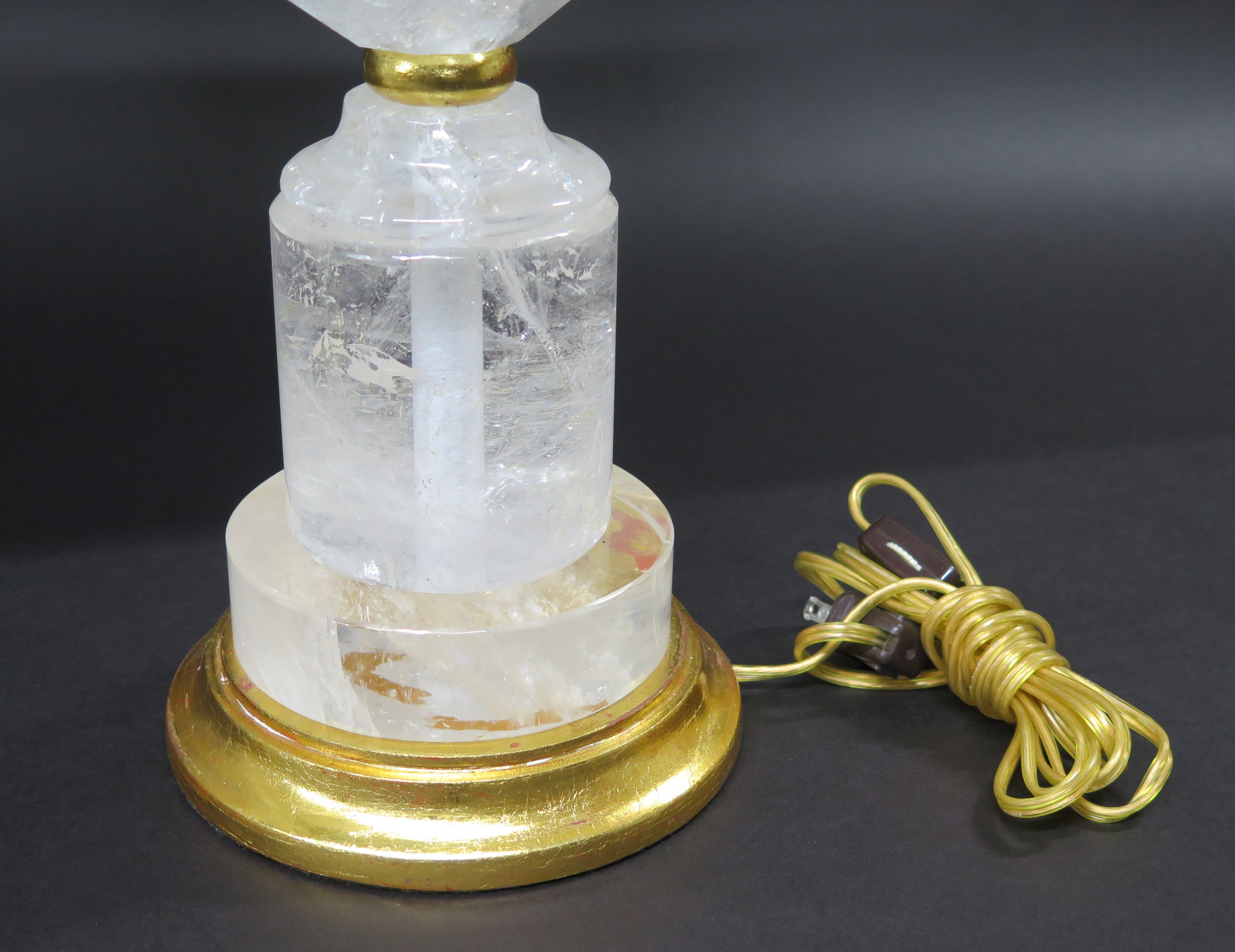 A Pair of Rock Crystal and giltwood Lamps