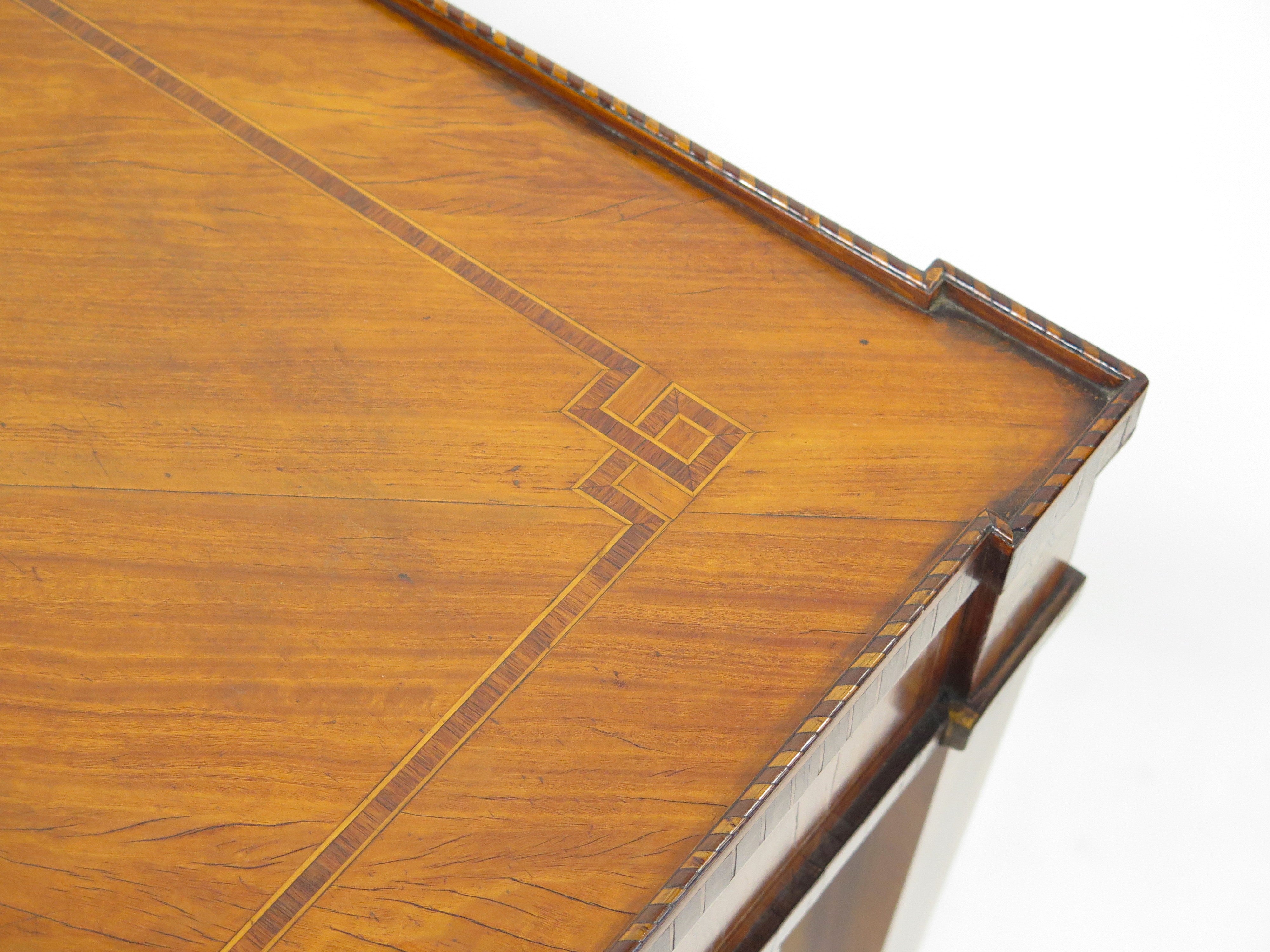 A Late 18th / Early 19th Century Dutch Marquetry Inlaid Veneered Silver Table
