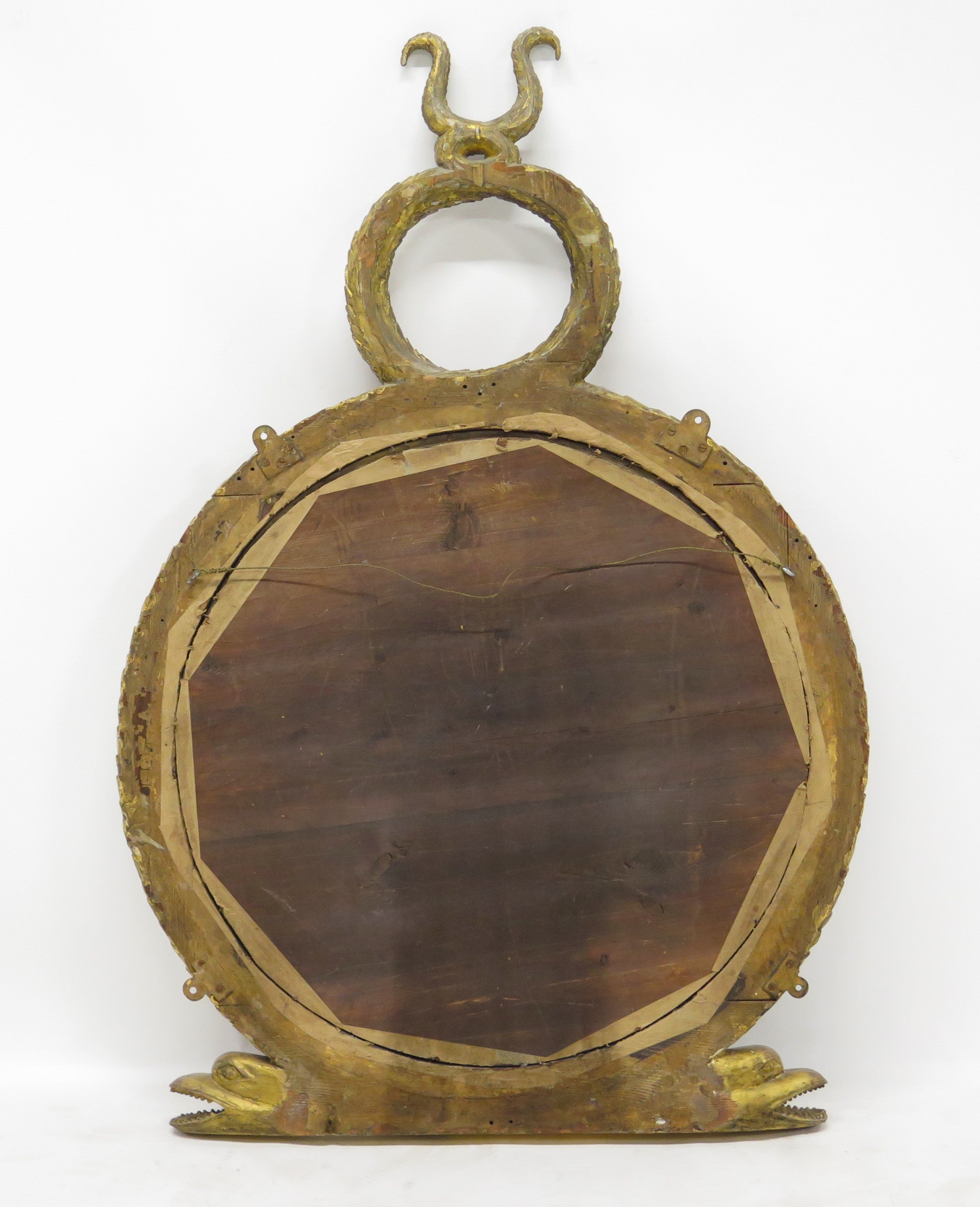 English Regency Giltwood Serpent-Form Convex Mirror