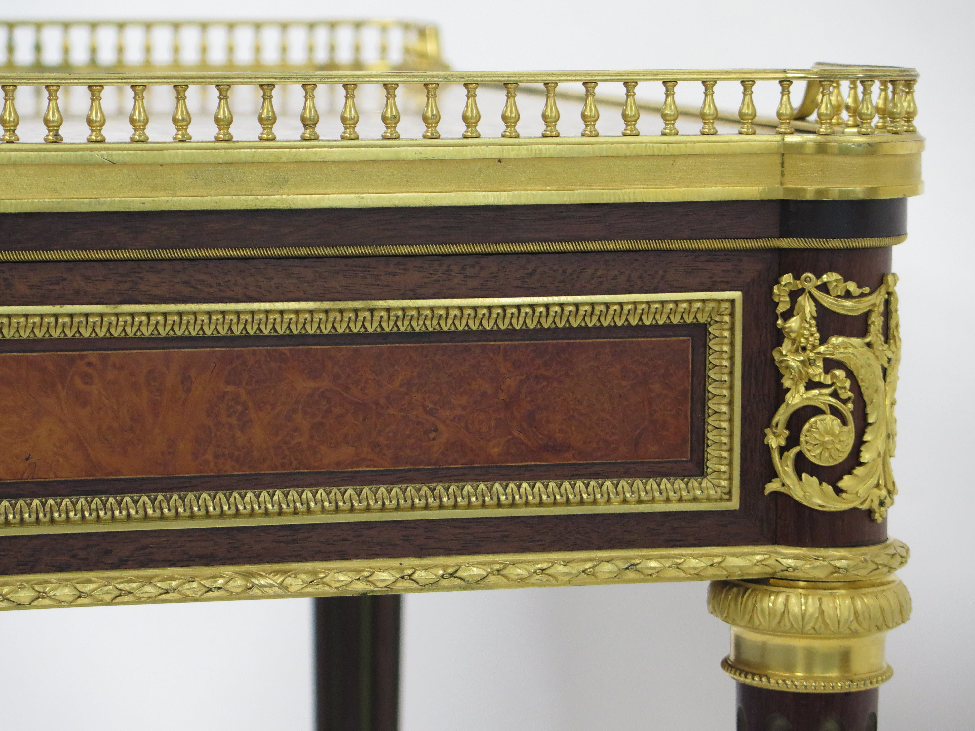 A Very Fine French 19th Century Ormolu-mounted Mahogany and kingwood Table à écrire ( Writing Table ) in the Louis XVI Style