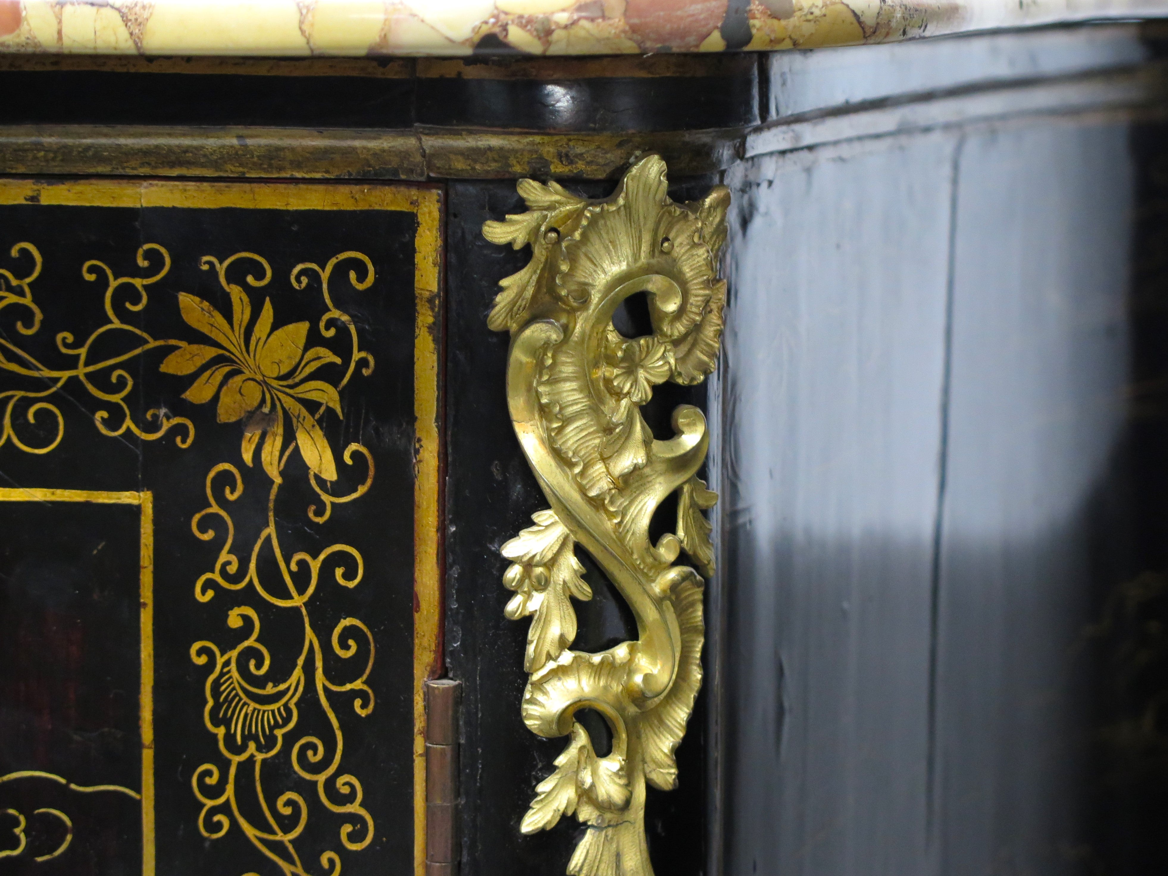 Pair of Louis XV Ormolu-Mounted Black Lacquer Cabinets by Jacques Dubois, Circa 1750