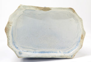A Fine Pottery Painted Blue Pearlware Tea Canister with Profile of King George III