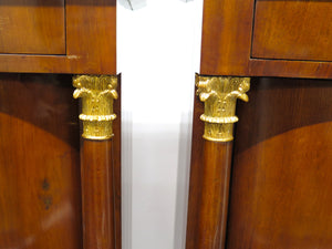Pair of Northern European Figured Mahogany Cabinets, probably German