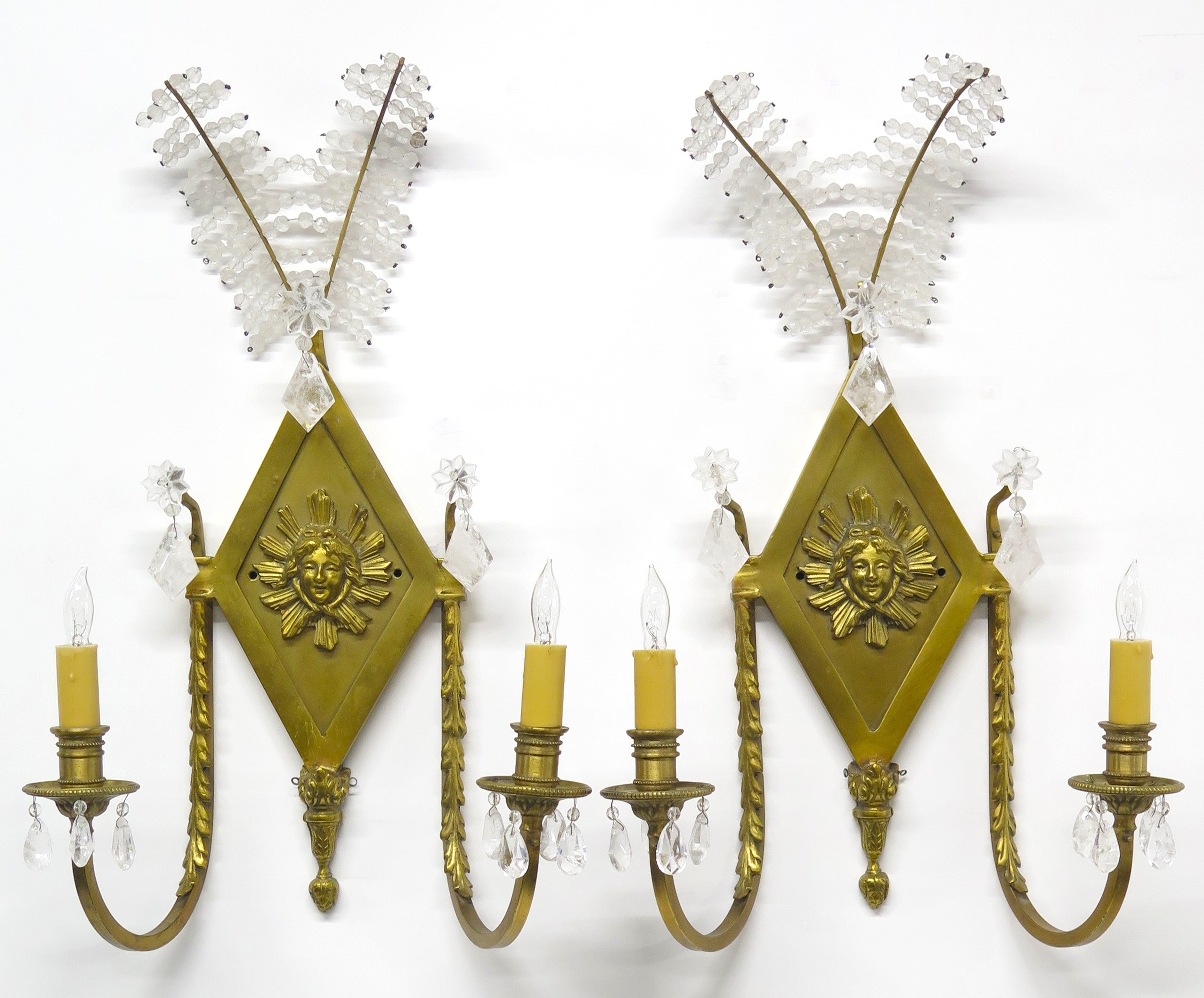 A Pair of Neoclassical Two Light Wall Sconces