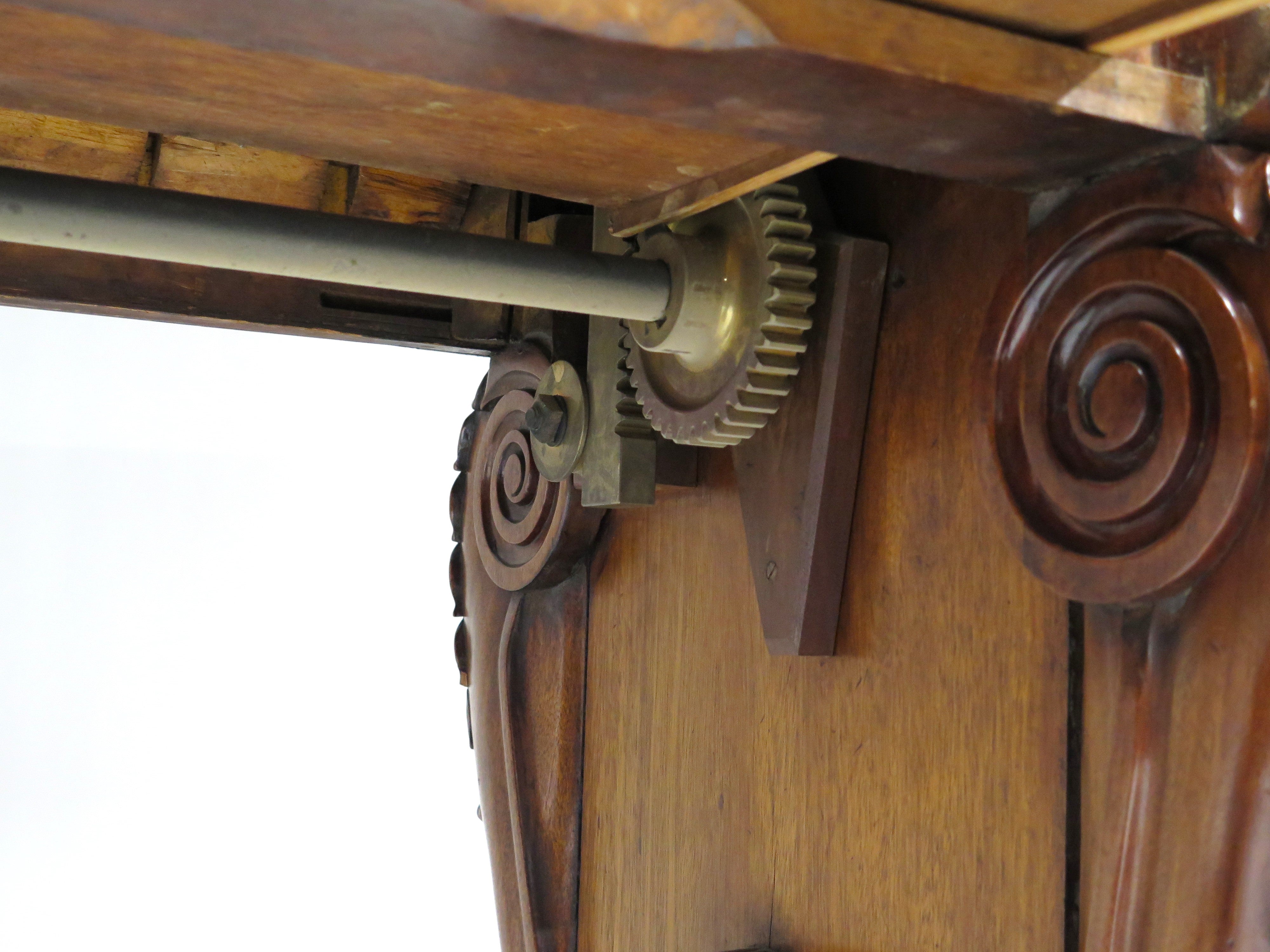 William IV Mahogany Stretcher Based Library Table with Black Leather Top