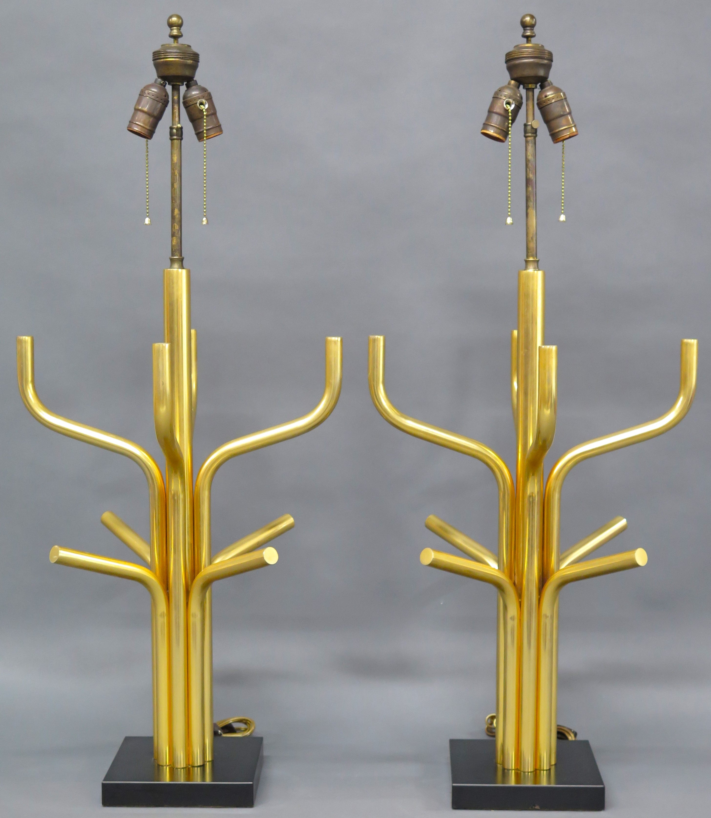 A Pair of Fine French Gilt Bronze Lamps