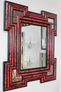 Pair of Large-Scale Dutch Baroque-Style Red Tortoise Mirrors