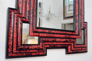 Pair of Large-Scale Dutch Baroque-Style Red Tortoise Mirrors