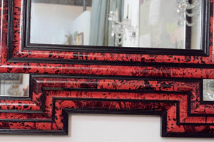 Pair of Large-Scale Dutch Baroque-Style Red Tortoise Mirrors