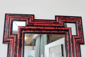 Pair of Large-Scale Dutch Baroque-Style Red Tortoise Mirrors
