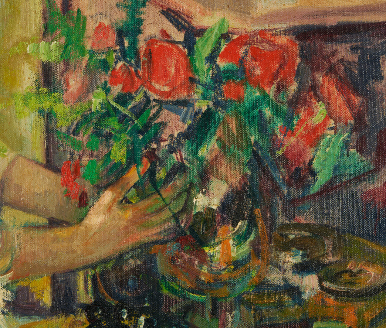 Luigi Corbellini (France / Italy, 1901-1968) / Girl Arranging Flowers