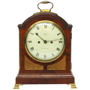 George II Mahogany Arched-Top Bracket Clock by Sly, Weymouth, England