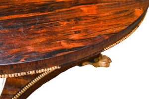 English Regency Rosewood Center Table with Gilt Embellishments