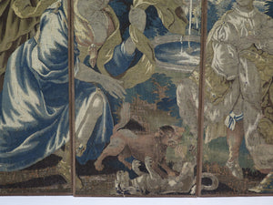 17th Century Flemish Verdure Tapestry as Five Panel Screen