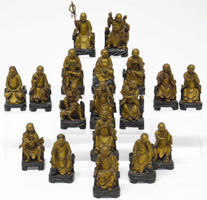 Set of 18 Chinese Giltwood Immortals
