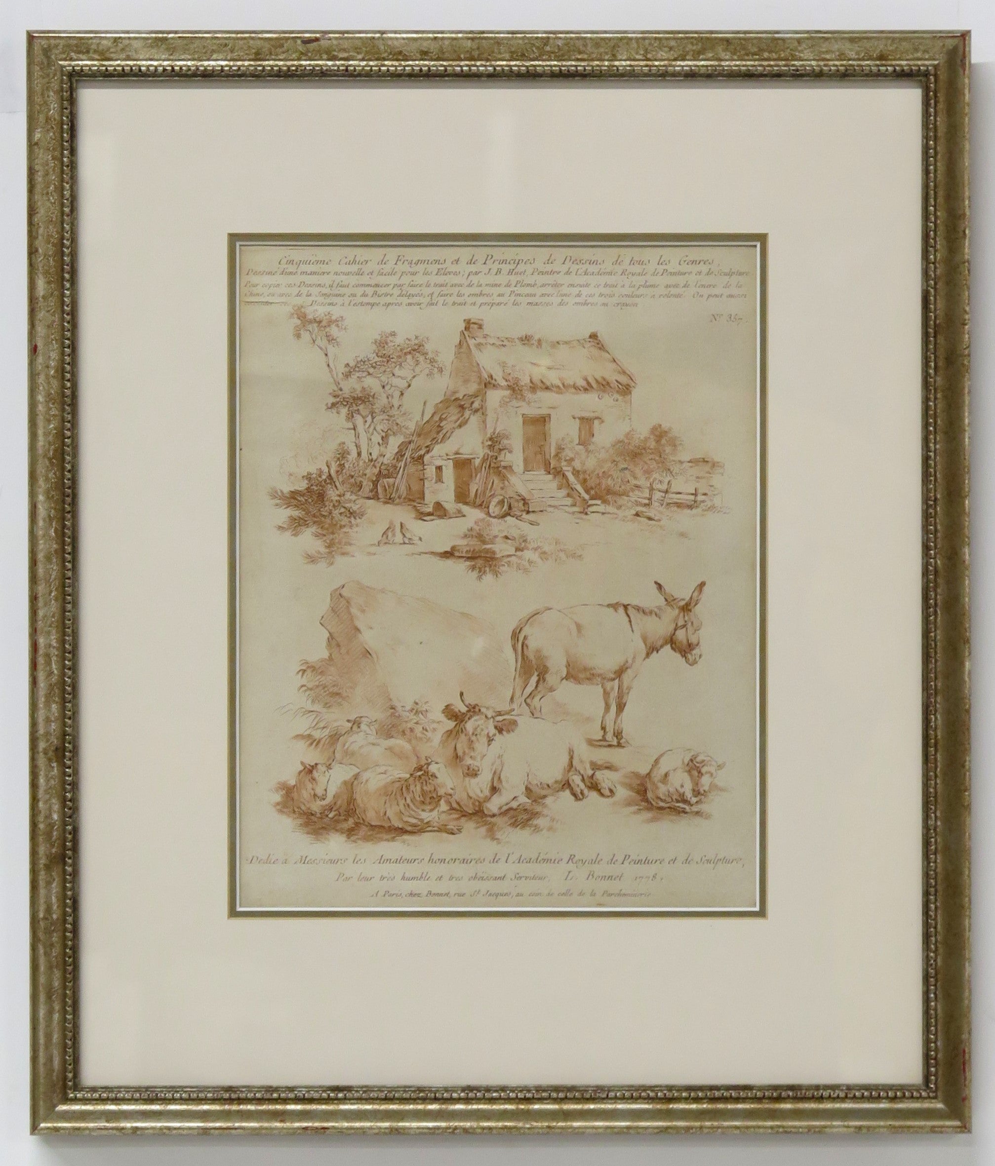 "Cahier de Principles" French School Print in the Manner of Sanguine